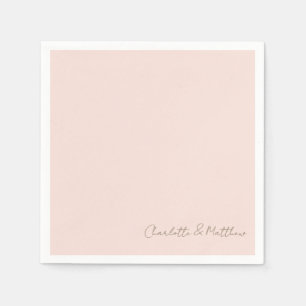 Serviette En Papier Blush Script Names Mariage Cocktail