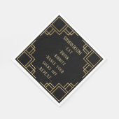 Serviette En Papier BM Bat Bar Mitzvah Art déco noir (Coin)