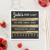 Serviette En Papier BM Bat Bar Mitzvah Classic Napkins noir et or (En situation)