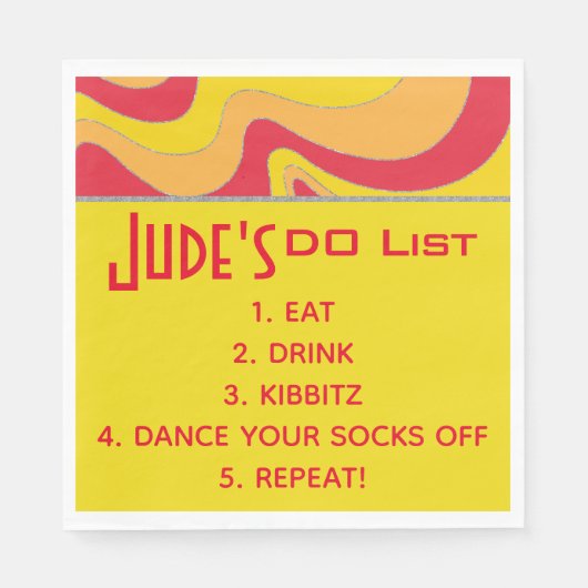 Serviette En Papier BM Bat Bar Mitzvah Silvery Waves Naples (Devant)