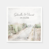 Serviette En Papier Boardwalk en bois à la plage Mariage (Devant)