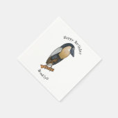 Serviette En Papier Boat-billed heron bird cartoon (Coin)