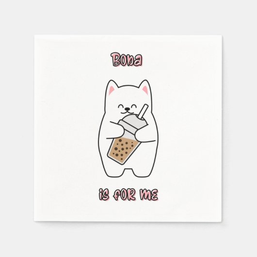 Serviette En Papier Boba est pour moi (Devant)