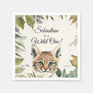Serviette En Papier Bobcat Wild One Woodland Animal fête d'anniversair