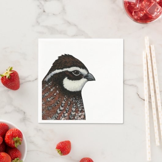 Serviette En Papier Bobwhite Quail Head (En situation)