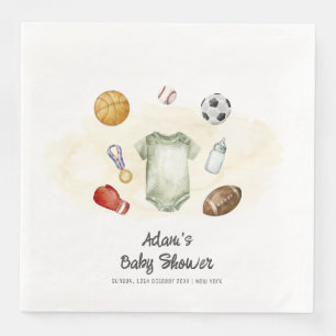 Serviette En Papier Body manche courte Watercolor All Star Sports pour