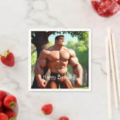 Serviette En Papier Bodybuilder Anniversaire (En situation)