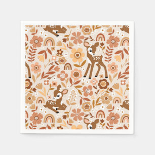Serviette En Papier Boeuf mignon cerf modèle floral