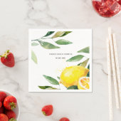 Serviette En Papier Bohème Aquarelle Citron Mariage Napkin (En situation)
