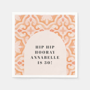 Serviette En Papier Bohème aquarelle pascal marocain pêche anniversair