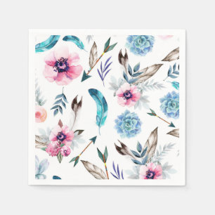 Serviette En Papier Bohème Chic Floral Boho Fête d'anniversaire des fi