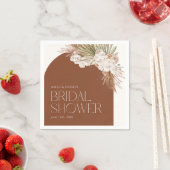 Serviette En Papier Bohème Floral & Plumes Douche (En situation)