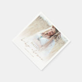 Serviette En Papier Bohême Photo Overlay Baby shower de script en or (Coin)