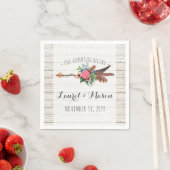 Serviette En Papier Bohème Rustique Plumes Arrow Mariage Réception (En situation)