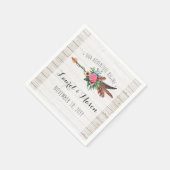Serviette En Papier Bohème Rustique Plumes Arrow Mariage Réception (Coin)