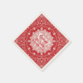 Serviette En Papier Bohème Style Rouge Mariage personnalisé (Coin)