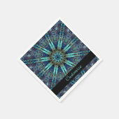 Serviette En Papier Bohème Turquoise Floral Star Motif serviettes 2 (Coin)