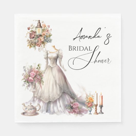 Serviette En Papier Bohème Victorienne Mariage robe Fête des mariées d (Devant)