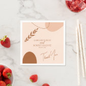 Serviette En Papier Bohemian Tan Brown Mariage Couples Merci (En situation)