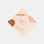 Serviette En Papier Bohemian Tan Brown Mariage Couples Merci (Coin)