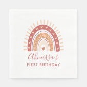 Serviette En Papier Bohemian Terracotta Rainbow Anniversaire (Devant)