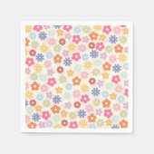 Serviette En Papier Boho 70's Retro Daisy Flowers (Devant)