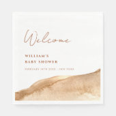 Serviette En Papier Boho Abstrait Desert Baby shower Bienvenue (Devant)