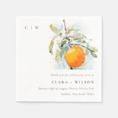 Serviette En Papier Boho Abstrait Sketchy Orange Garden Mariage (Devant)