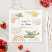 Serviette En Papier Boho Adventure Helicopter Airplane Baby Shower (En situation)