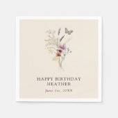 Serviette en papier Boho Anniversaire (Devant)
