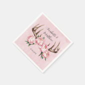 Serviette En Papier Boho Antler avec Mariage Pink Peonies (Coin)
