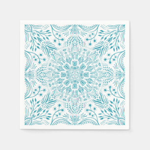 Serviette En Papier Boho Aqua Turquoise serviettes en tuiles marocaine