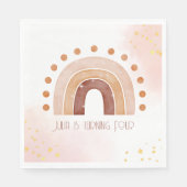 Serviette En Papier Boho aquarelle arc-en-ciel (Devant)