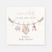 Serviette En Papier Boho Aquarelle Bébé Vêtements Fille Baby shower (Devant)