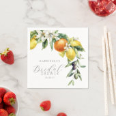 Serviette En Papier Boho Aquarelle Citron Orange Fête de Mariage (En situation)