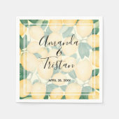 Serviette En Papier Boho Aquarelle Citrons Vert (Devant)