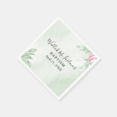 Serviette En Papier Boho Aquarelle Eucalyptus Feuille Verdure Baptême (Coin)