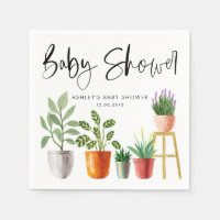 Boho Aquarelle Poted Houplant Baby shower