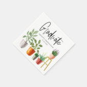 Serviette En Papier Boho Aquarelle Poted Houseplants Graduation (Coin)