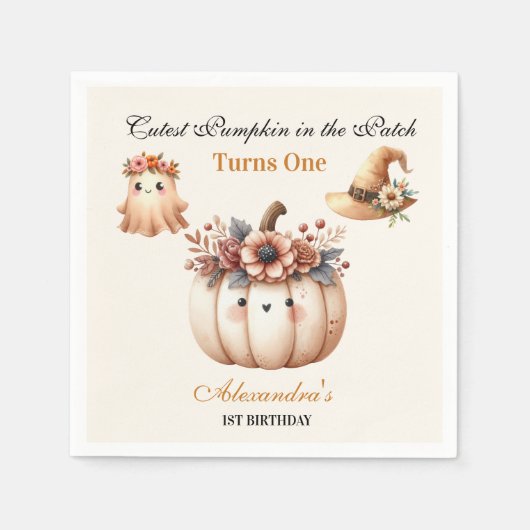 Serviette En Papier Boho Arc-en-ciel Éffrayant premier anniversaire (Devant)