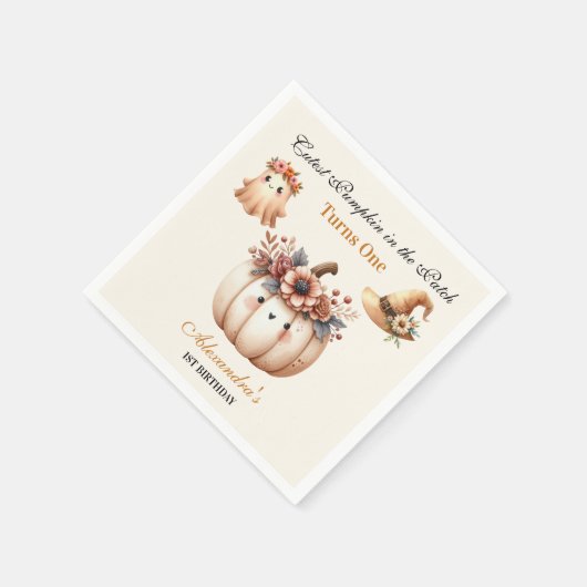 Serviette En Papier Boho Arc-en-ciel Éffrayant premier anniversaire (Coin)