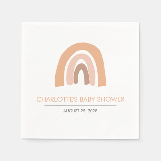 Serviette En Papier Boho Arc-en-ciel rose Brown (Devant)