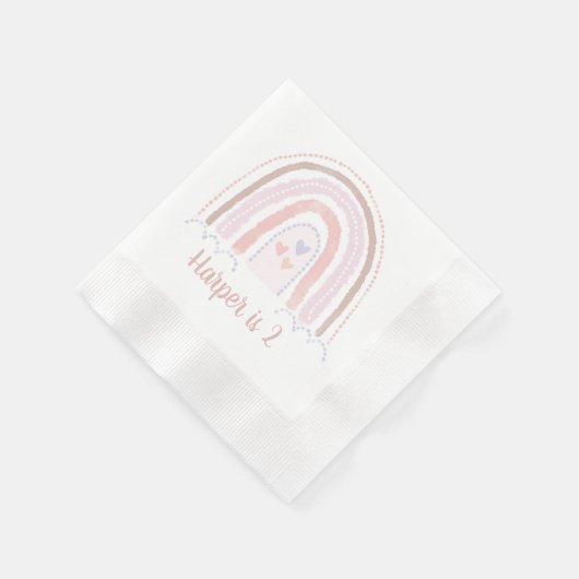 Serviette En Papier Boho Arc-en-ciel rouillé rose Anniversaire (Coin)