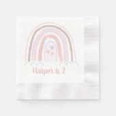 Serviette En Papier Boho Arc-en-ciel rouillé rose Anniversaire (Devant)