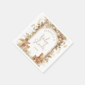 Serviette En Papier Boho Arch Automne Bois Baby shower Animaux (Coin)