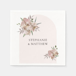Serviette En Papier Boho Arch Dusty Orchids Floral Mariage