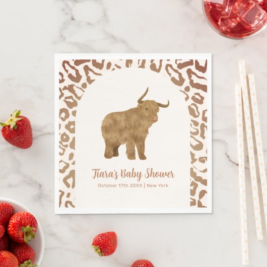 Serviette En Papier Boho Arch Saint-Vache Baby shower occidental (En situation)