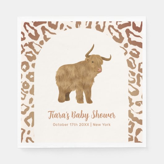 Serviette En Papier Boho Arch Saint-Vache Baby shower occidental (Devant)