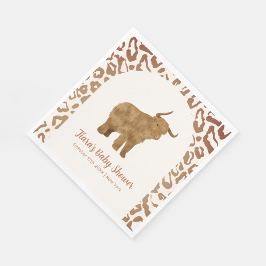 Serviette En Papier Boho Arch Saint-Vache Baby shower occidental (Coin)