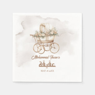 Serviette En Papier Boho Baby Carriage Aqiqah Unisex Musulman Nouveau-
